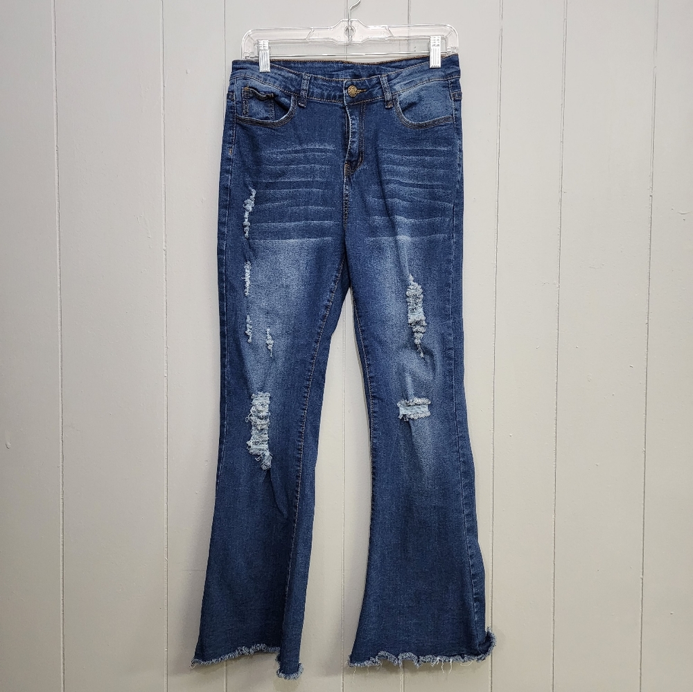 Distressed Bootcut Jeans By Jeans Size M